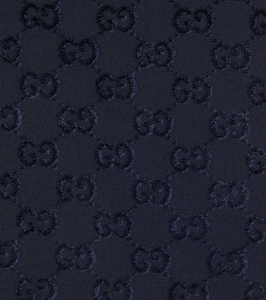 Юбка с отделкой из искусственной кожи GG Gucci Kids, Navy/Mix — фото 3