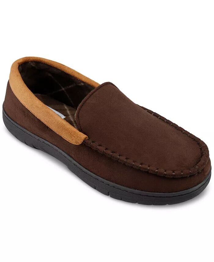 

Мужские венецианские тапочки из микрозамши для дома и улицы с клетчатой ​​флисовой подкладкой Haggar, коричневый