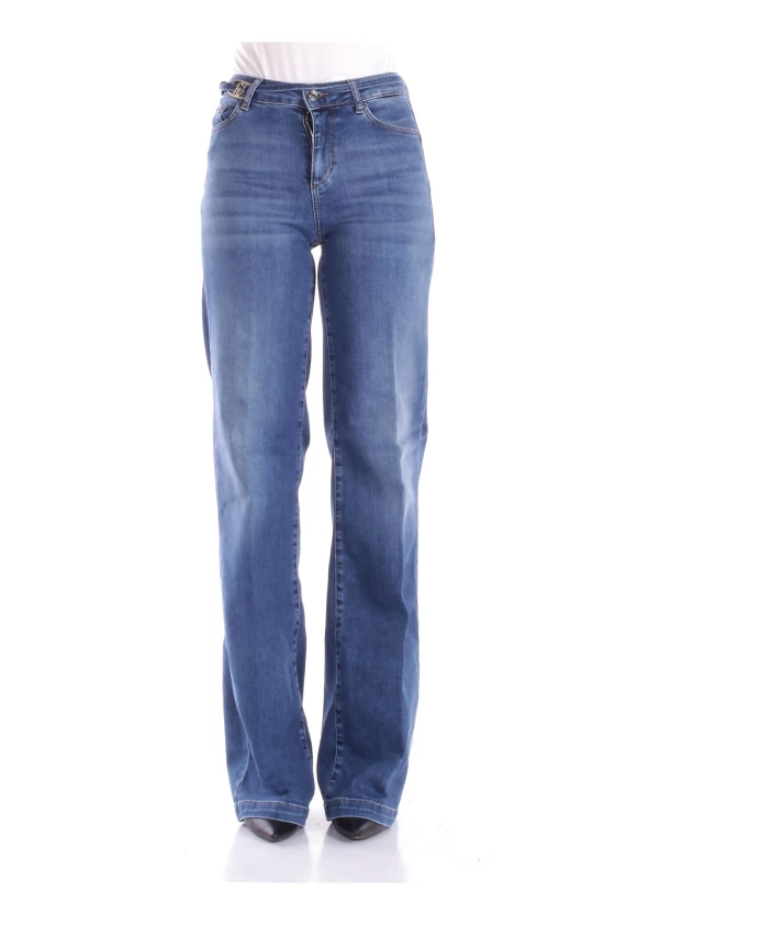 

Джинсы с логотипом и застежкой-молнией сзади, стандартный крой. Liu Jo, синий