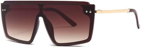 

Винтажные модные солнцезащитные очки большого квадратного размера 2027 года для женщин и мужчин. Модные солнцезащитные очки с плоской оправой и защитой от УФ-излучения (UV400) MTZJH, C3