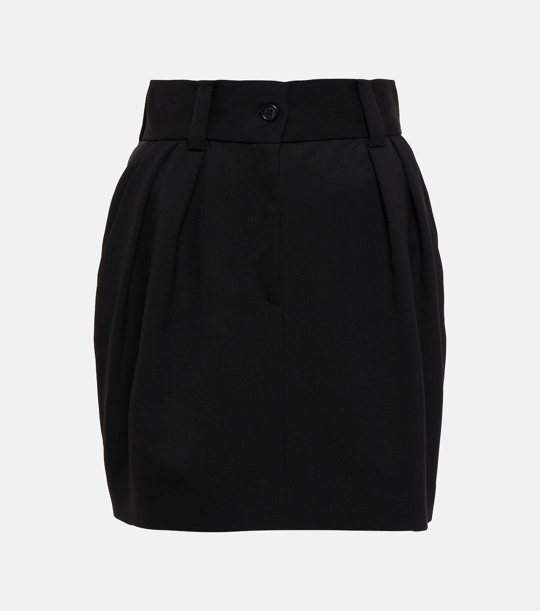 

Шерстяная мини-юбка Miu Miu, черный