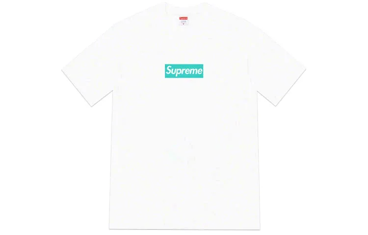 Футболка Tiffany & Co с логотипом Supreme, белый