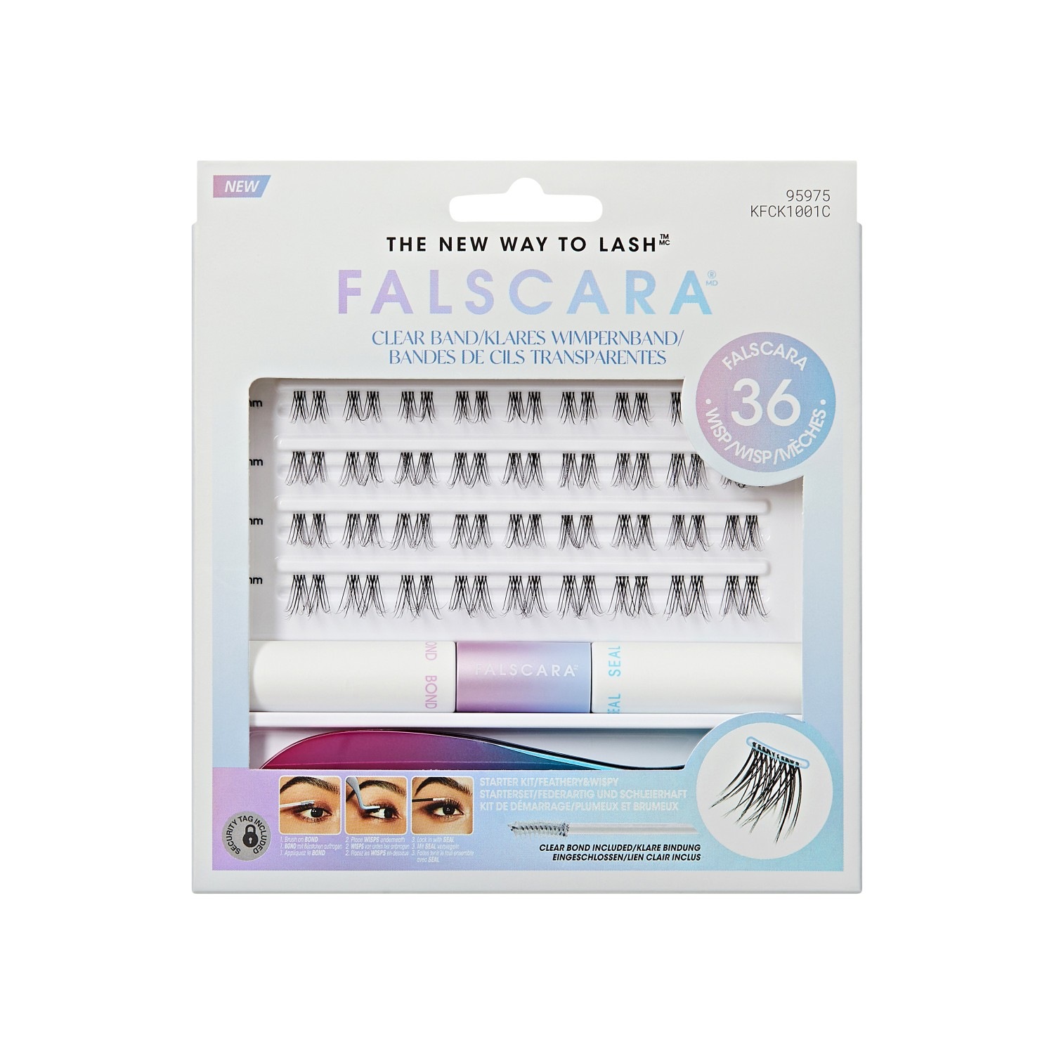 

Искусственные ресницы falscara clear band starter kit Kiss, количество 1 шт.