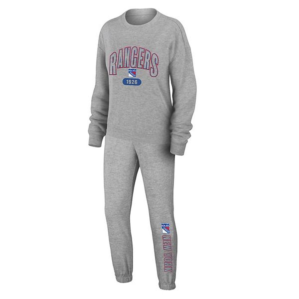 

Женский трикотажный комплект для сна с длинным рукавом new york rangers в цвете heather gray Wear By Erin Andrews