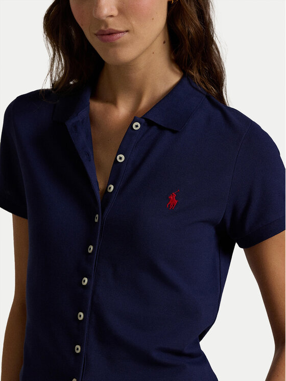 Рубашка облегающего кроя 211939272001 Polo Ralph Lauren, синий — фото 4