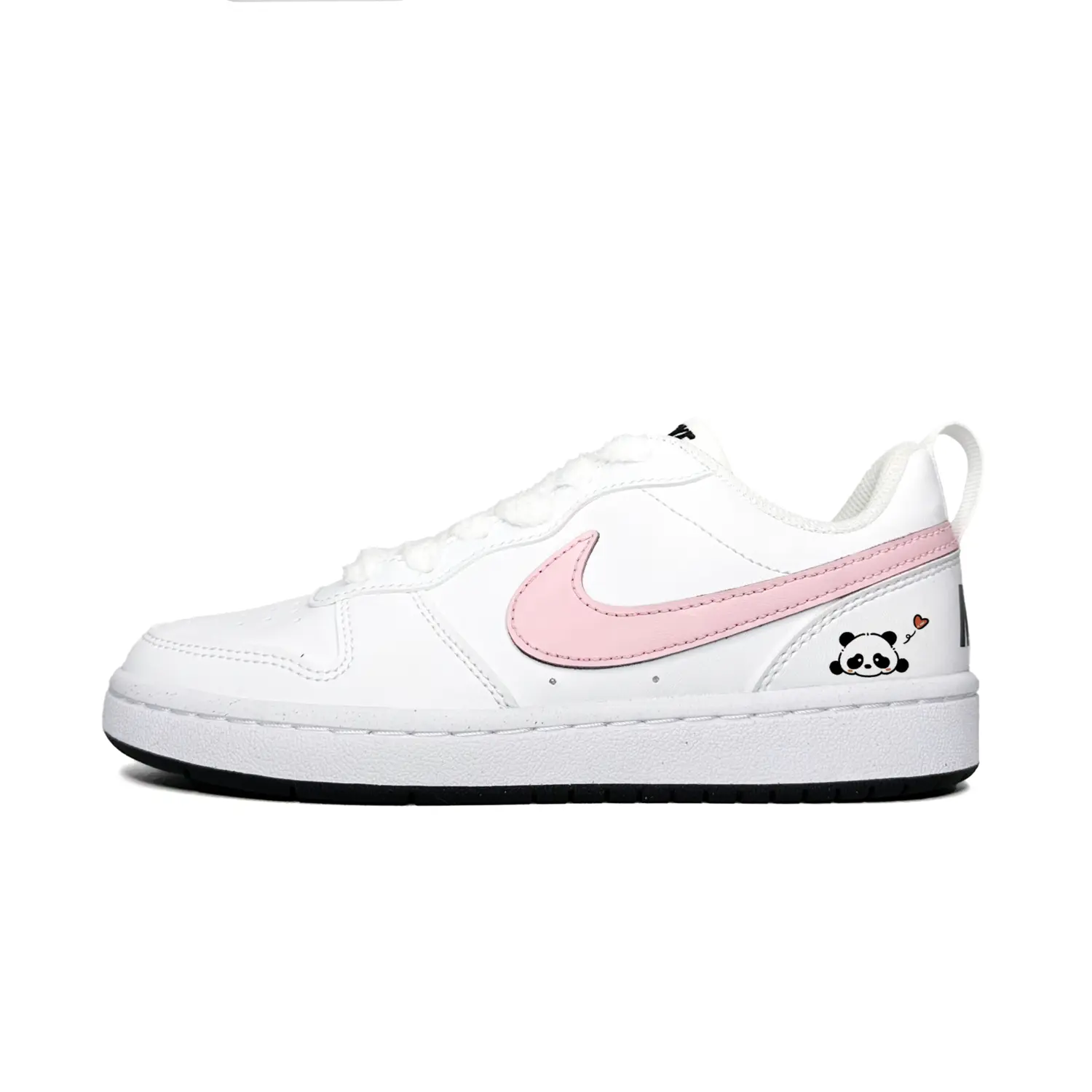 

Nike Кроссовки Court Borough Heart Panda Anti Slip Wear Resistant Low Top Kids' Skateboarding Shoes Pink Teenagers