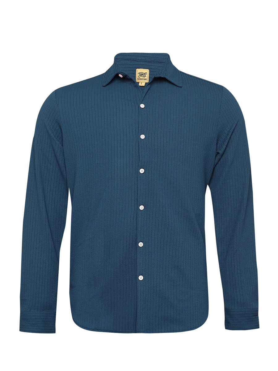 

Рубашка на пуговицах классического кроя Campus Sutra Tierra, синий