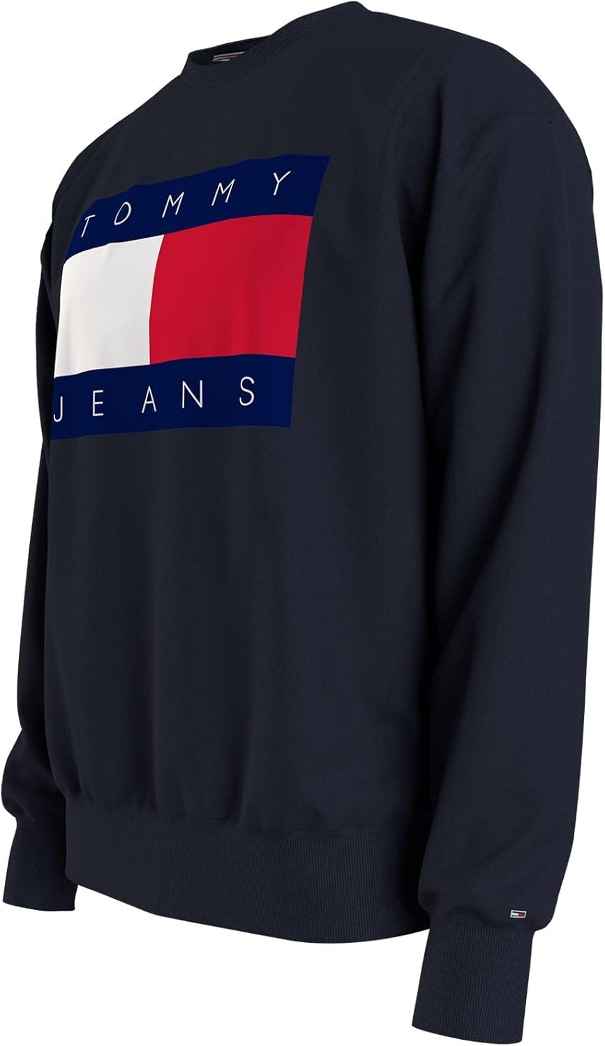 Мужская толстовка с длинным рукавом и круглым вырезом с логотипом Tommy Hilfiger, Sky Captain — фото 4