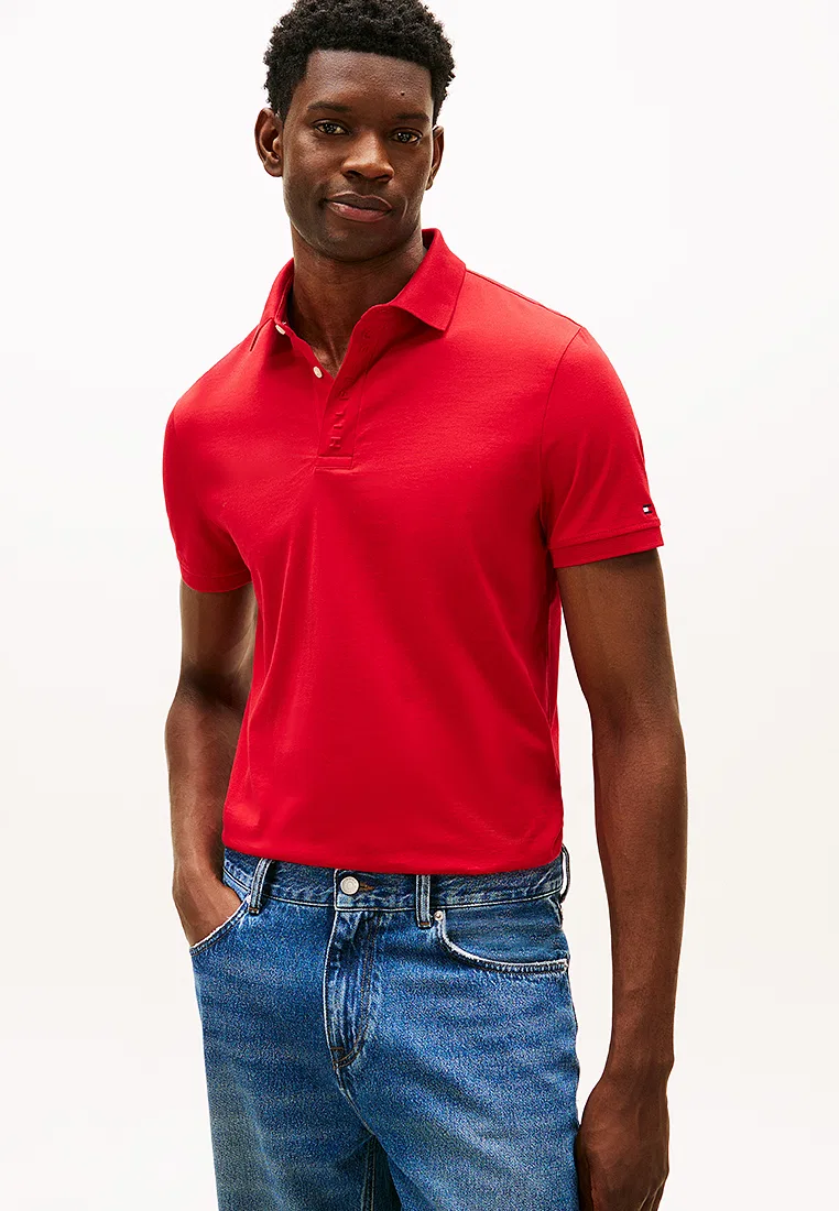 Поло с потайной планкой, TH Mainline Tommy Hilfiger, красный