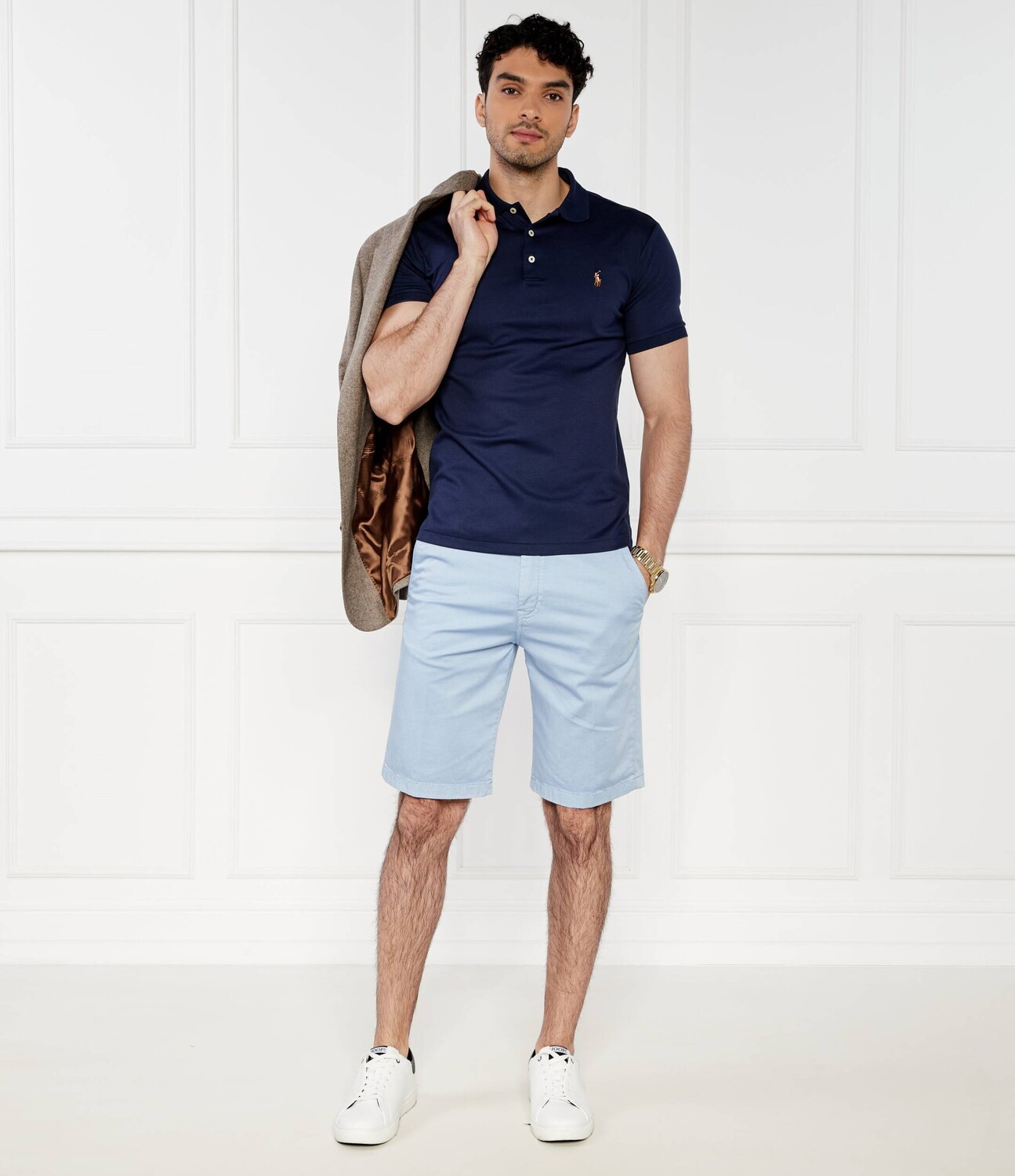 Поло Slim Fit Polo Ralph Lauren, темно-синее — фото 2