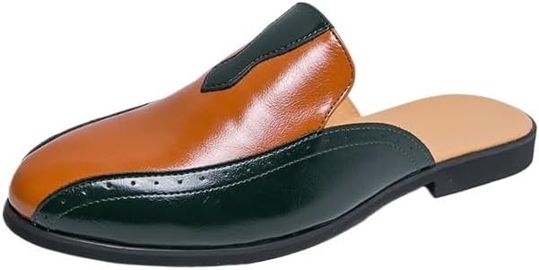 

Мужские кожаные лоферы, деловые сабо без задника, удобные, дышащие, стильные, офисные сандалии Zestrelax, зеленый