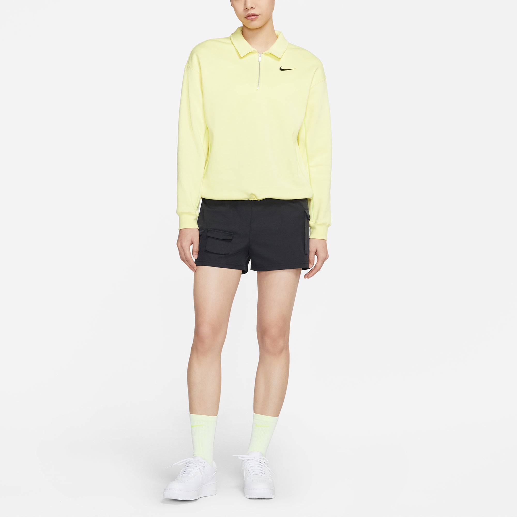 Шорты (WMNS) Nike Sportswear Swoosh Sports Running Multiple Pockets Woven Shorts Black CZ9382-010 — фото 3
