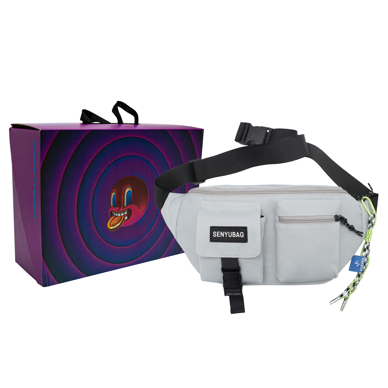 

GF Джинсовый поясной рюкзак унисекс синий, Gray Box