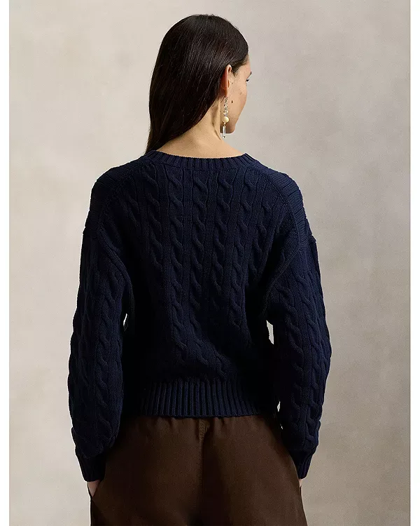 Свитер крупной вязки с круглым вырезом Ralph Lauren, Blue — фото 3
