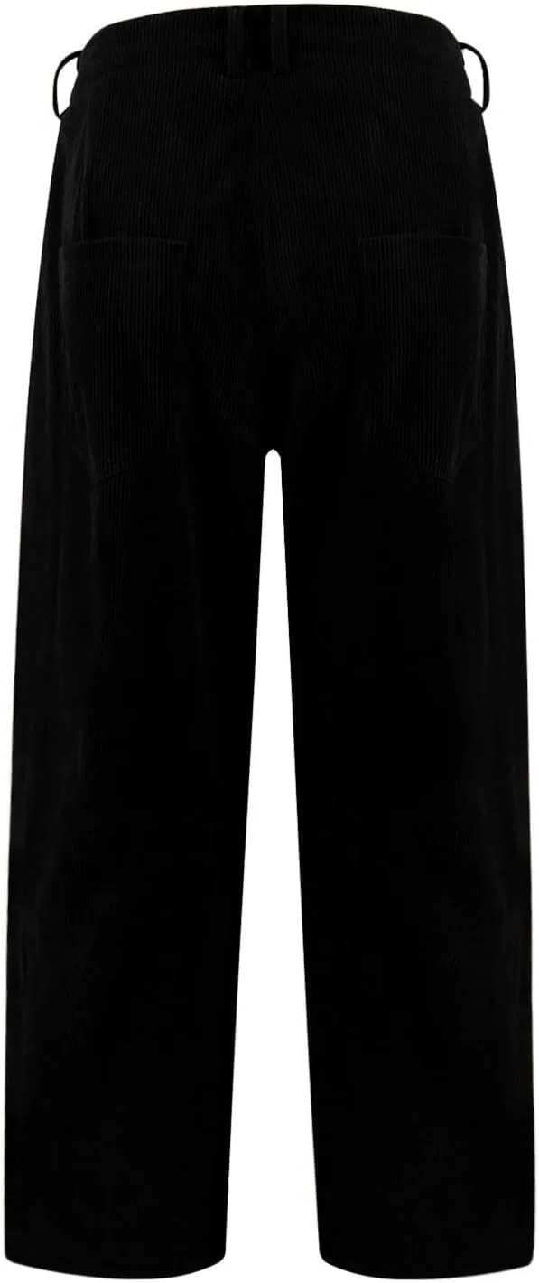 Джинсы свободные женские Corduroy Pants, Black — фото 3