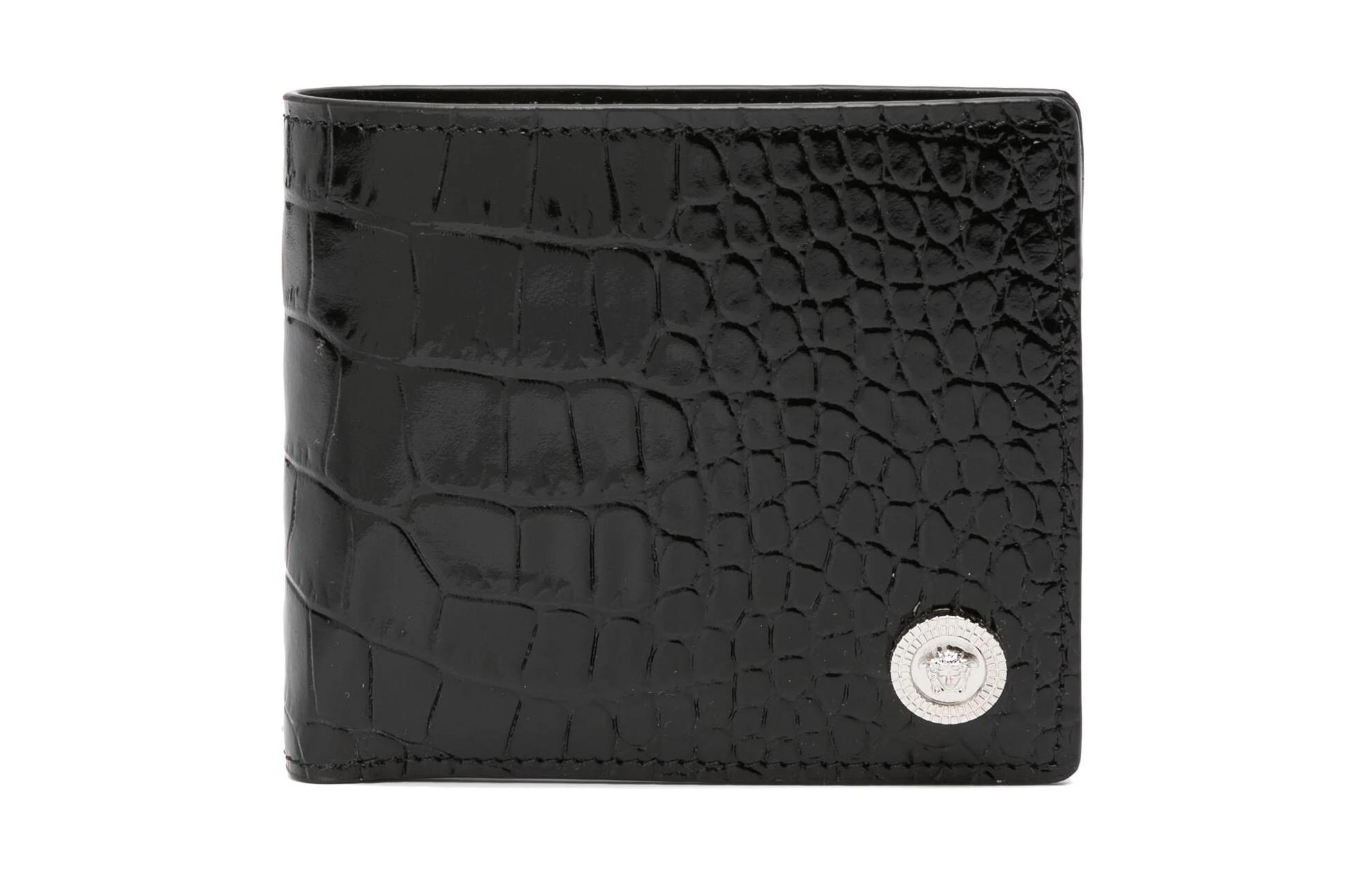 

VERSACE Кожаный кошелек для мужчин Black