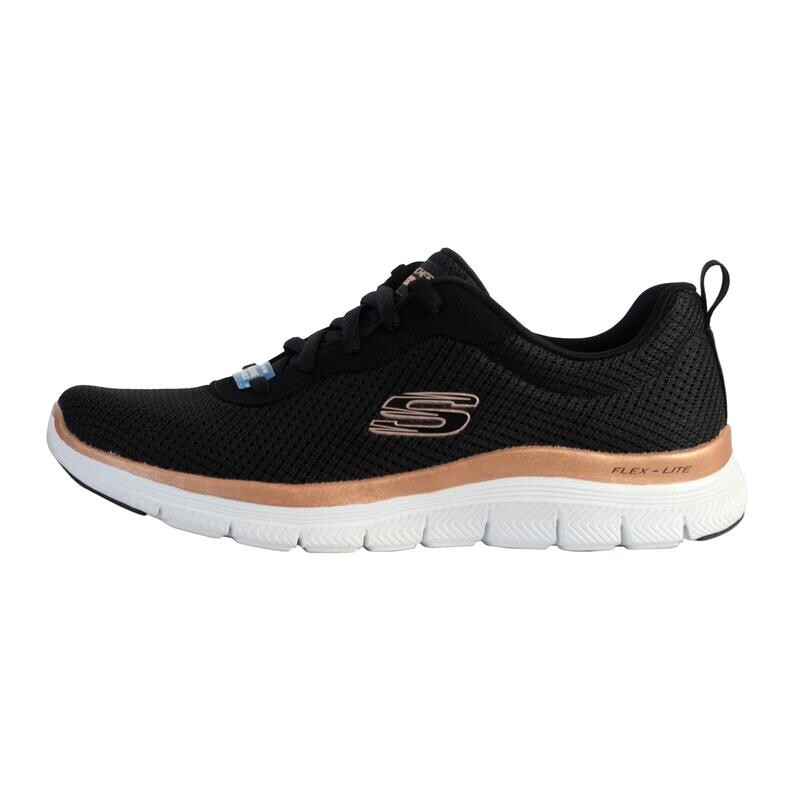 Женские кроссовки Skechers для ходьбы 149303_BKRG Черный со шнурками, цвет blanco