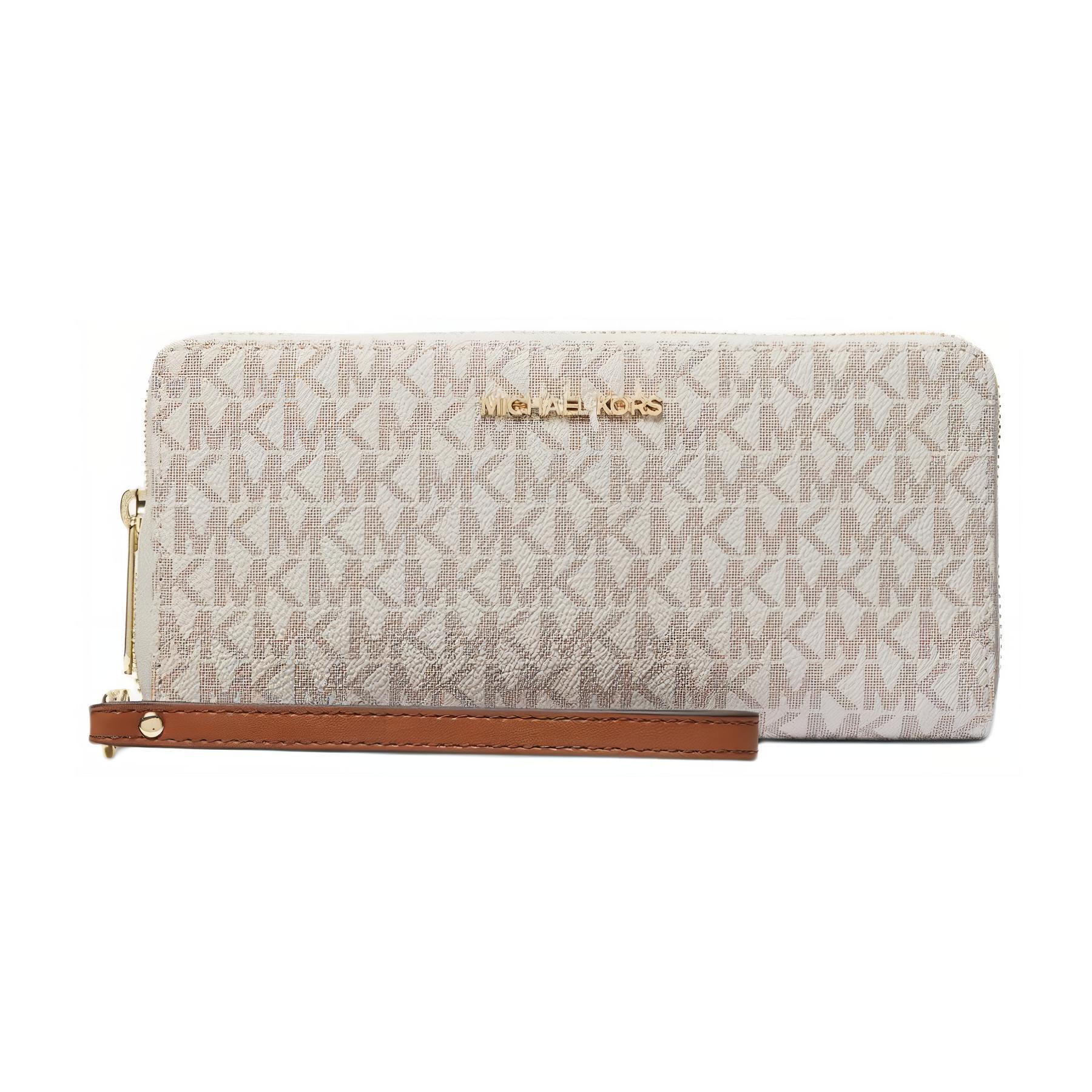 

MICHAEL KORS Кошелек Jet Set Coated Canvas Large женский vanilla white
