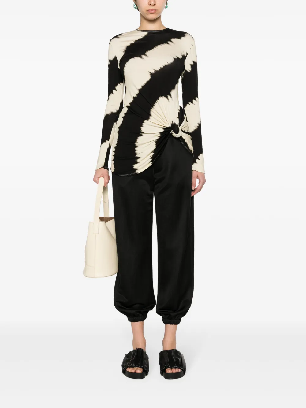 Зауженные брюки с завышенной талией JIL SANDER, черный — фото 2