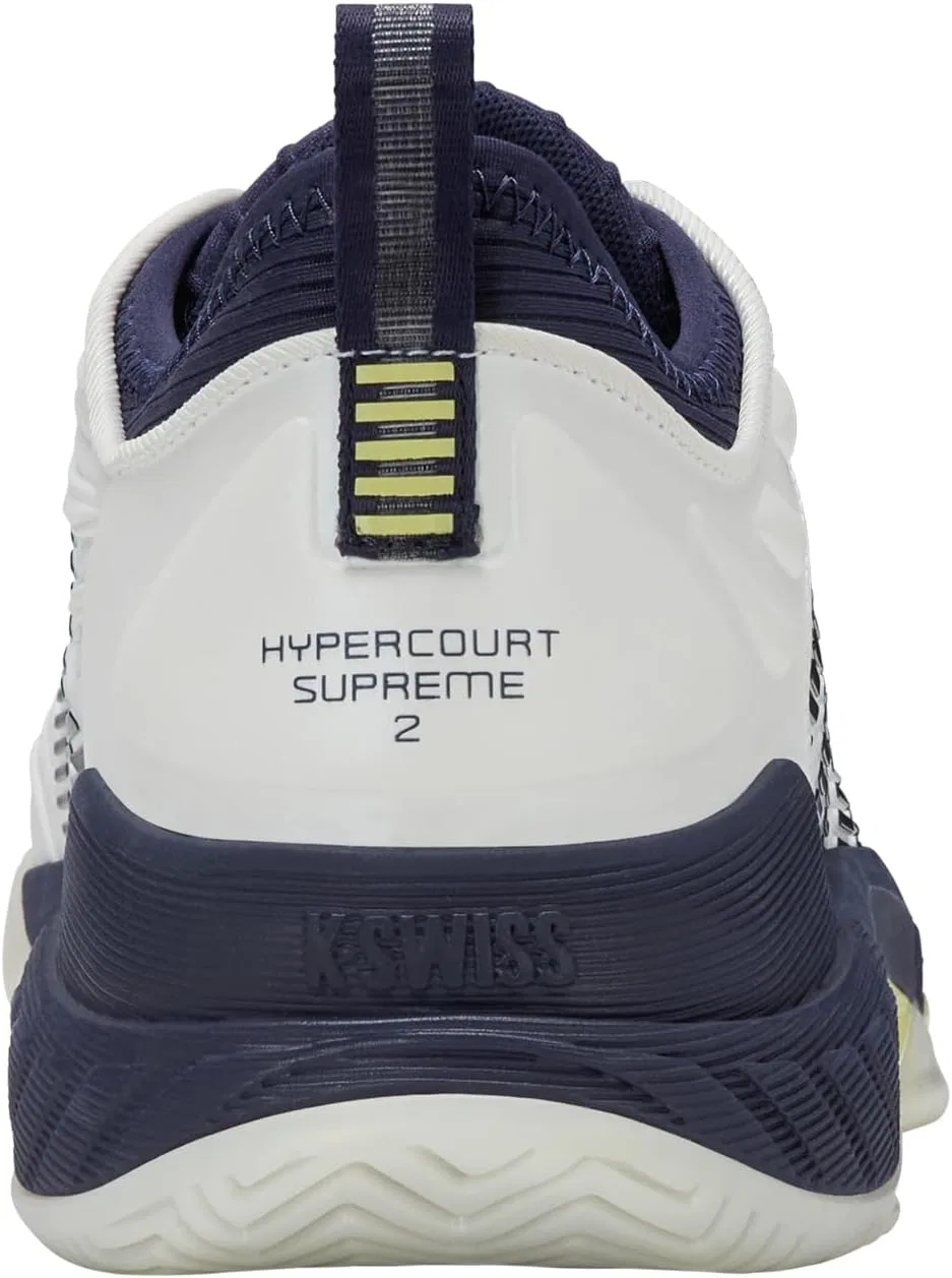 Кроссовки теннисные K-Swiss Hypercourt Supreme 2, Blanc De Blanc/Naval Academy/Luminary Green — фото 4
