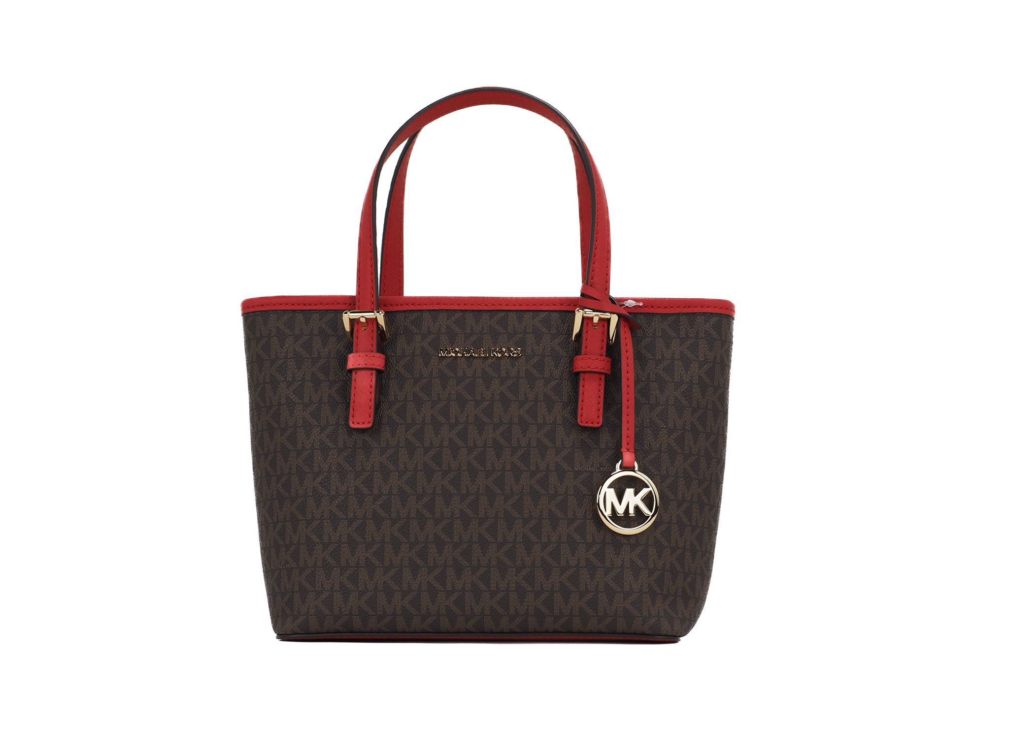 

Сумка-трансформер Jet Set Small XS Carryall (коричневая подпись/пламя) Michael Kors