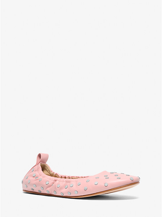 Кожаные балетки с заклепками Amy Michael Kors, розовый
