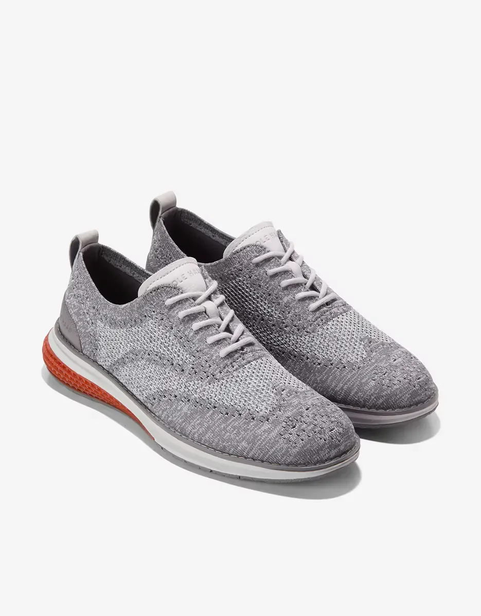 Мужские шнурованные туфли, изготовленные из ткани Stitchlite Cole Haan, серый — фото 4