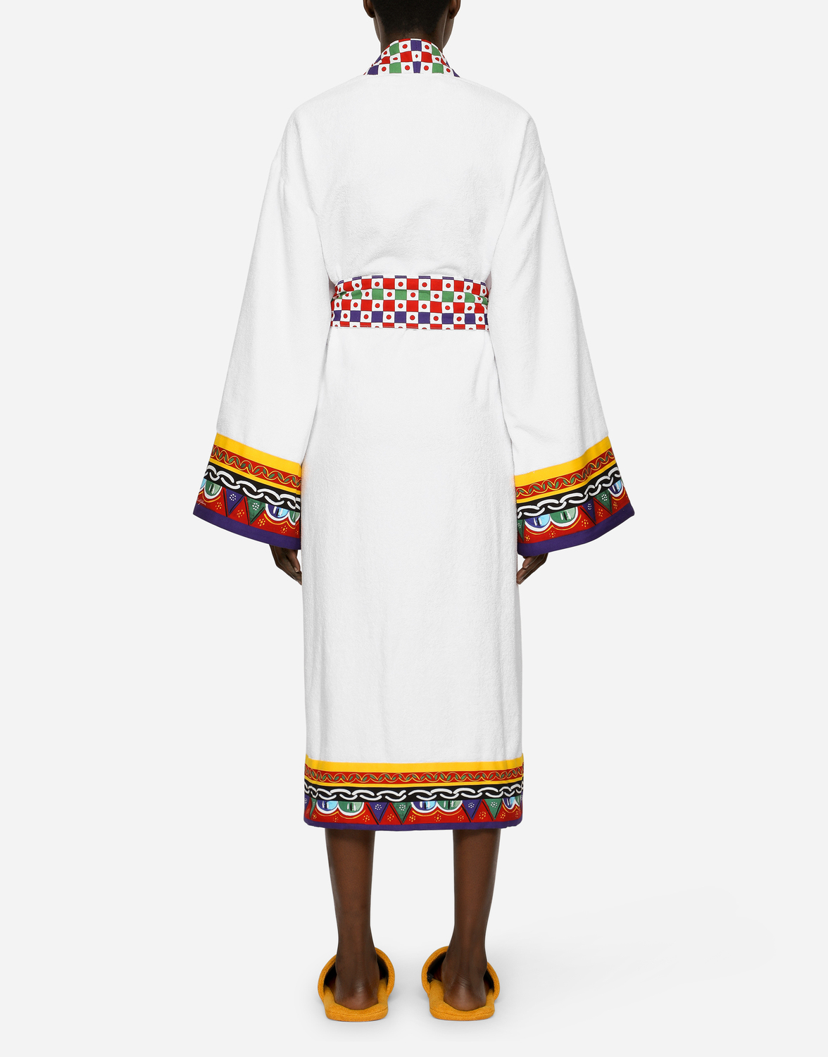 Махровый халат из хлопка Dolce & Gabbana, мультиколор — фото 4