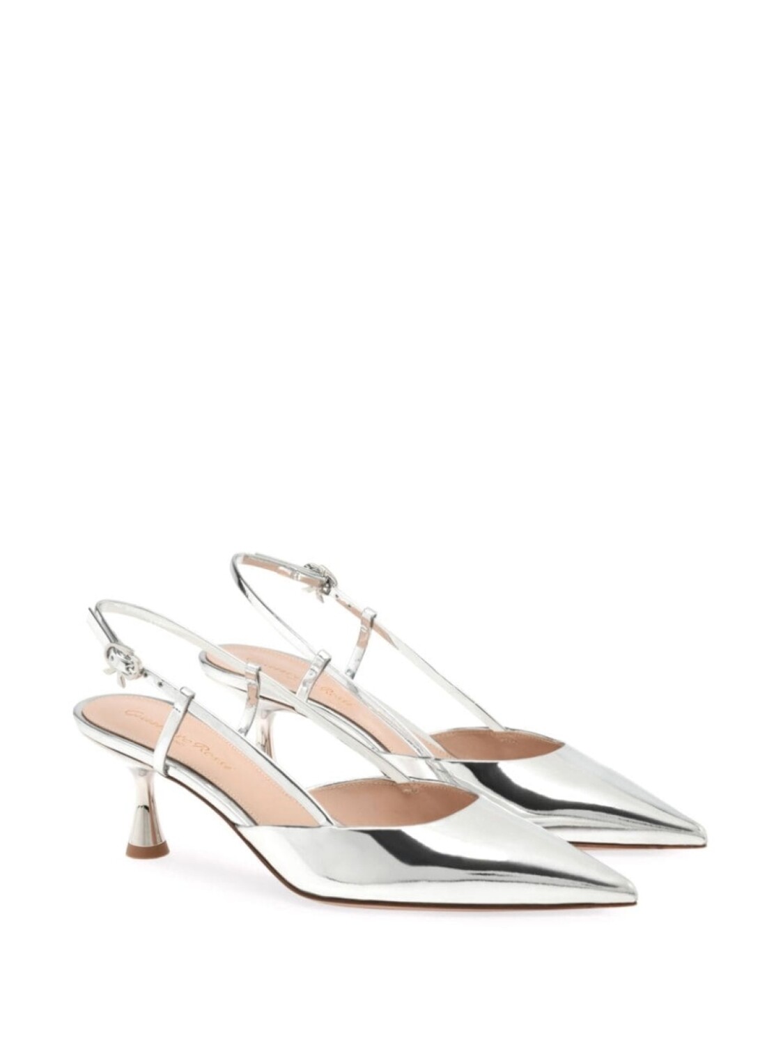 Gianvito Rossi туфли Ascent 55 с заостренным носком, серебряный — фото 2