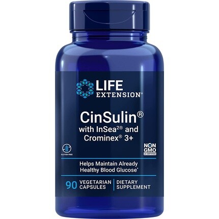

Синсулин с Insea2 и Crominex 3+ 90 веганских капсул, Life Extension
