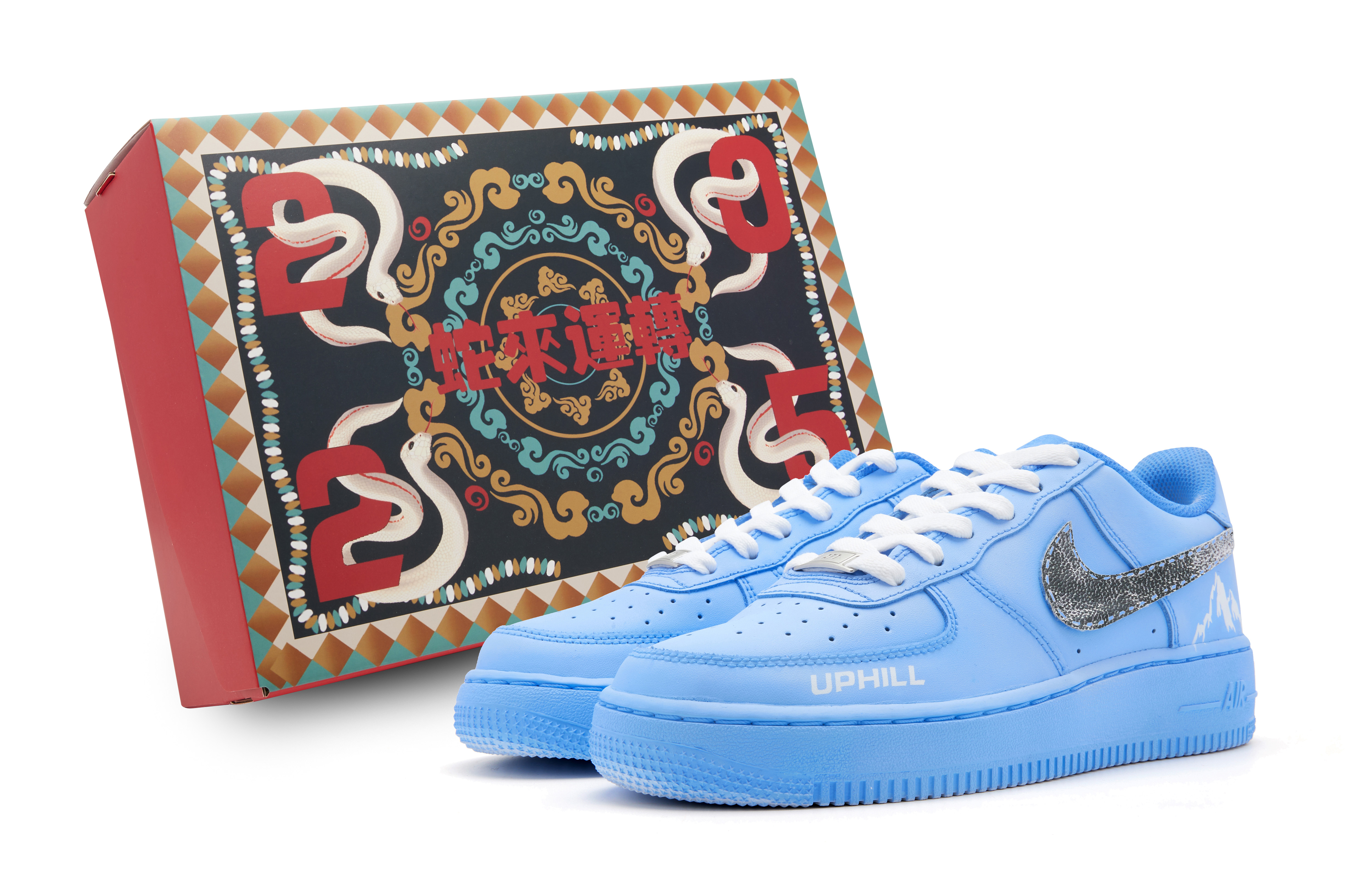 

Nike Износостойкие и легкие низкие кроссовки для скейтбординга Air Force 1, мужские, сине-серебристые