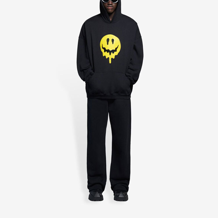 Худи Balenciaga Smiley, черный — фото 3
