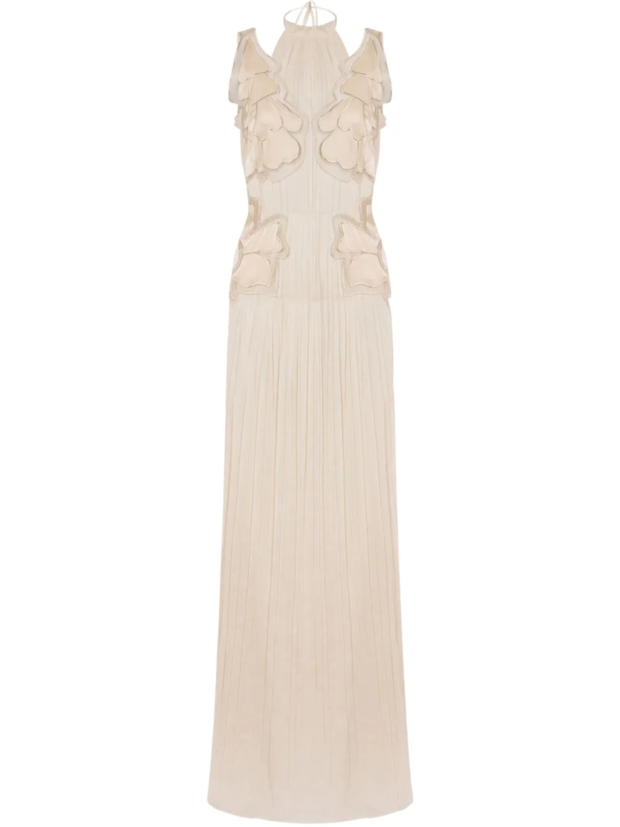 

Платье макси со складками Alberta Ferretti, нейтральный