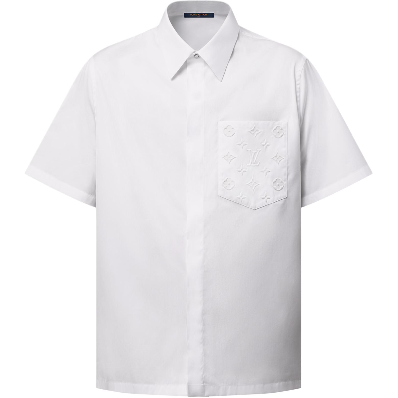 

Монограмма карманная короткая рукав рубашка LOUIS VUITTON, белый