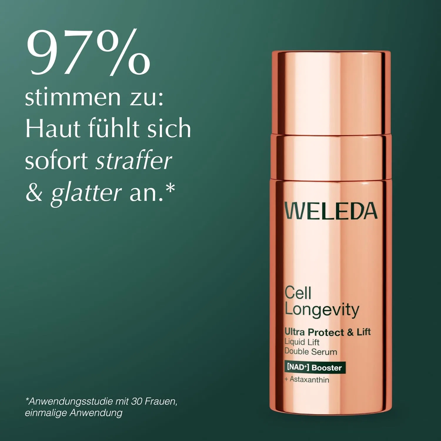Бустер Weleda — Двойная для лица Cell Longevity Ultra Protect & Lift Liquid Lift Double Serum, 50 мл — фото 3