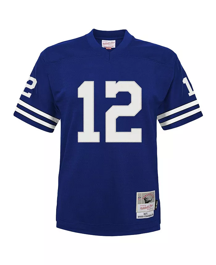 Детская футболка Dallas Cowboys 1971 Retired Legacy в цвете navy с именем Roger Staubach Mitchell & Ness — фото 3