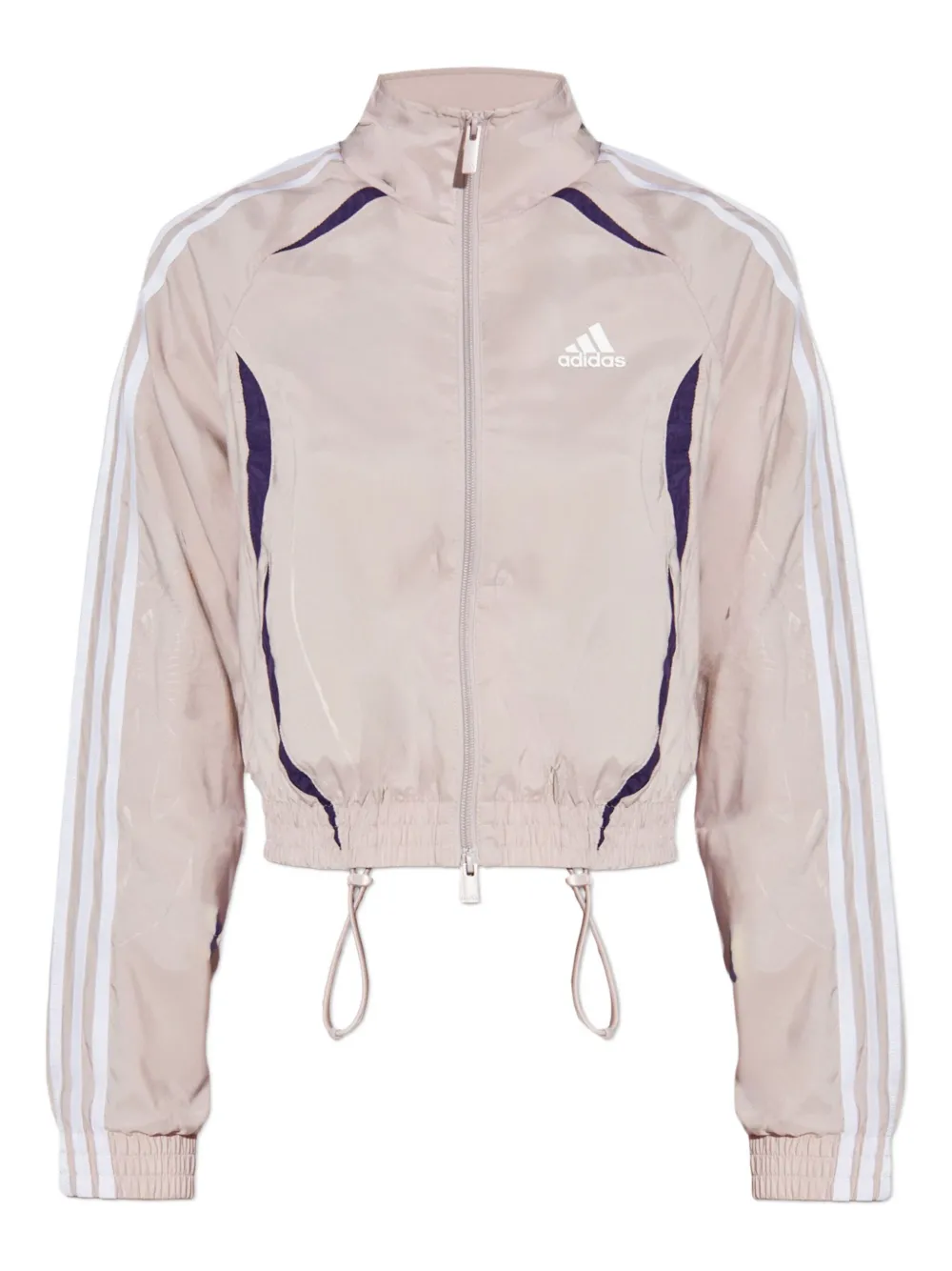 

Укороченная спортивная куртка с тремя полосками adidas, розовый