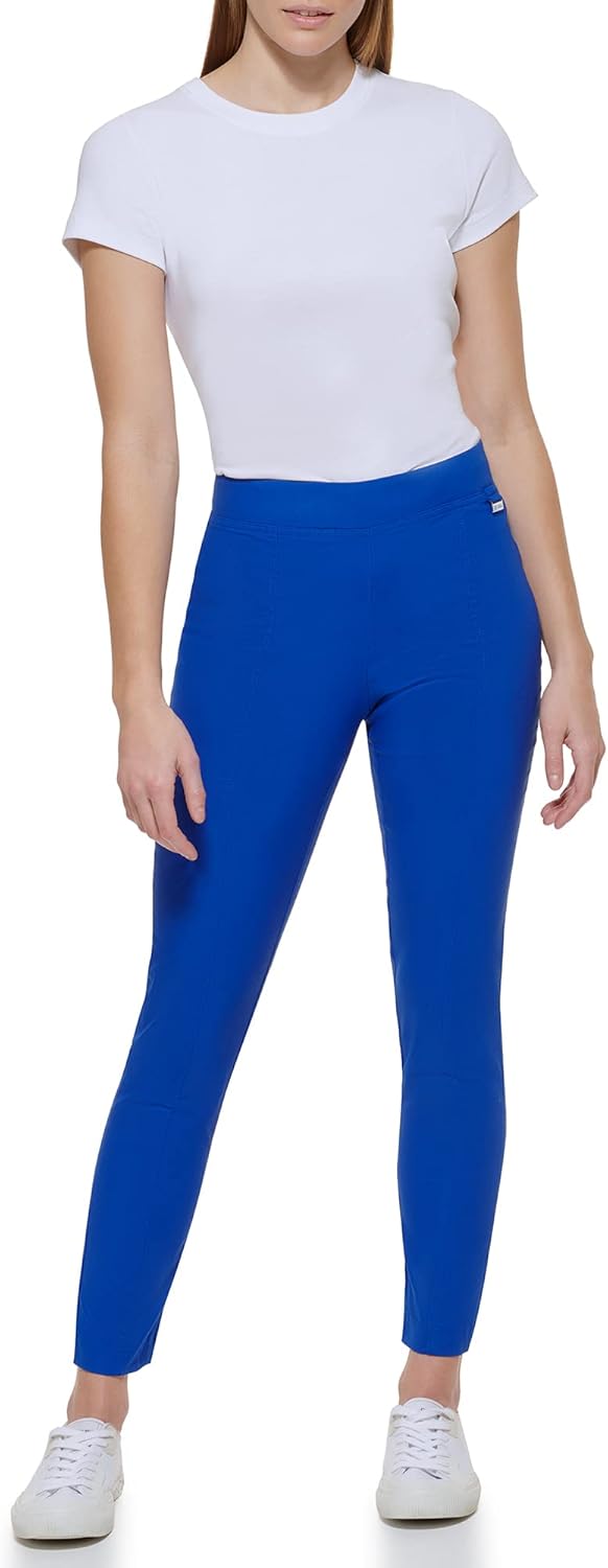 Женские повседневные брюки Calvin Klein Ponte Fitted, Klein Blue — фото 2