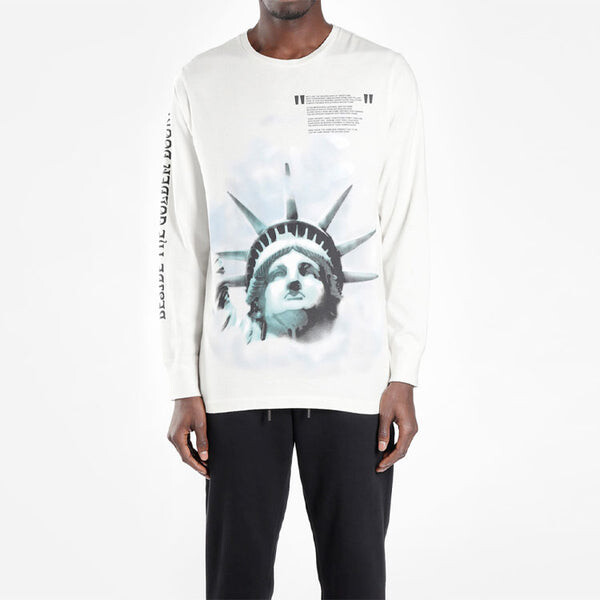 Толстовка statue of liberty long sleeved t-shirt 'black white blue' Off-White, черный — фото 2