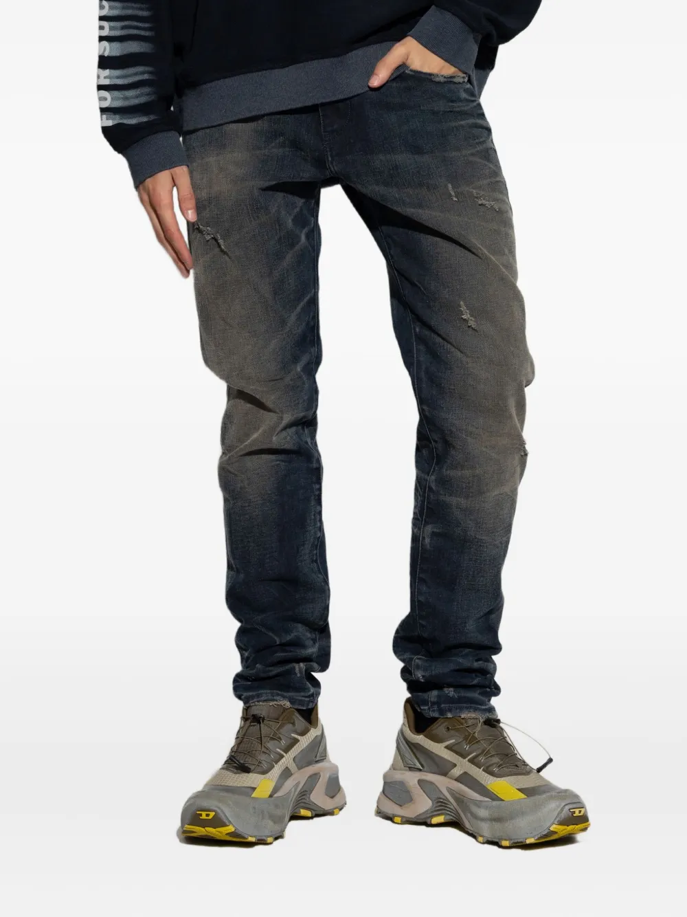 

Джинсы с эффектом потертости DIESEL, синий