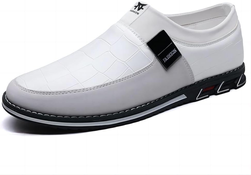 

Мужские повседневные лоферы из кожи, простые и удобные, для ходьбы, дышащие, на застежке-слипоне, модные ручной работы Asifn, белый