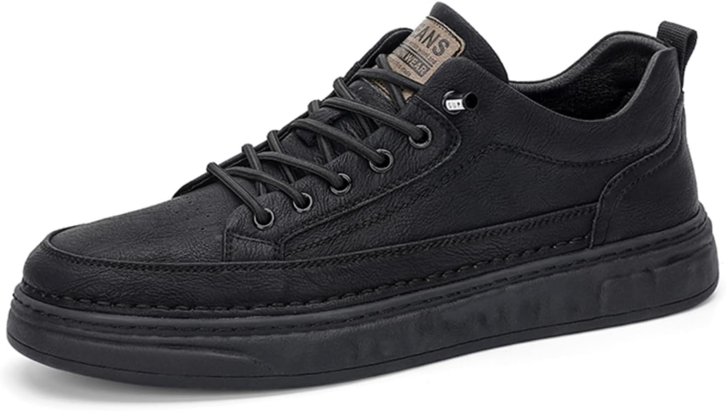 

Мужские повседневные кроссовки с шнуровкой, удобная толстая подошва для тенниса и ходьбы, ретро стиль, дышащие, износостойкие, роскошные модные кеды для скейтборда Aokisx, черный