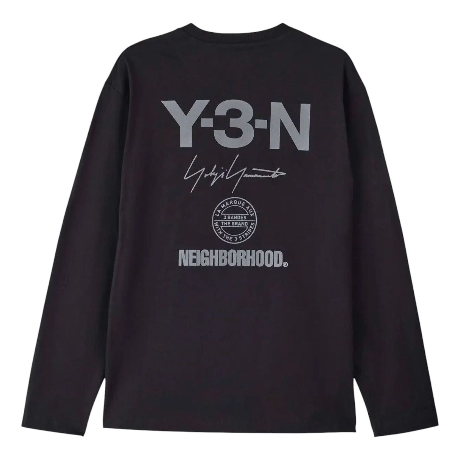 Футболка adidas Y-3 x Neighborhood Logo Long-Sleeved Relaxed T-Shirt 'Black' — фото 2