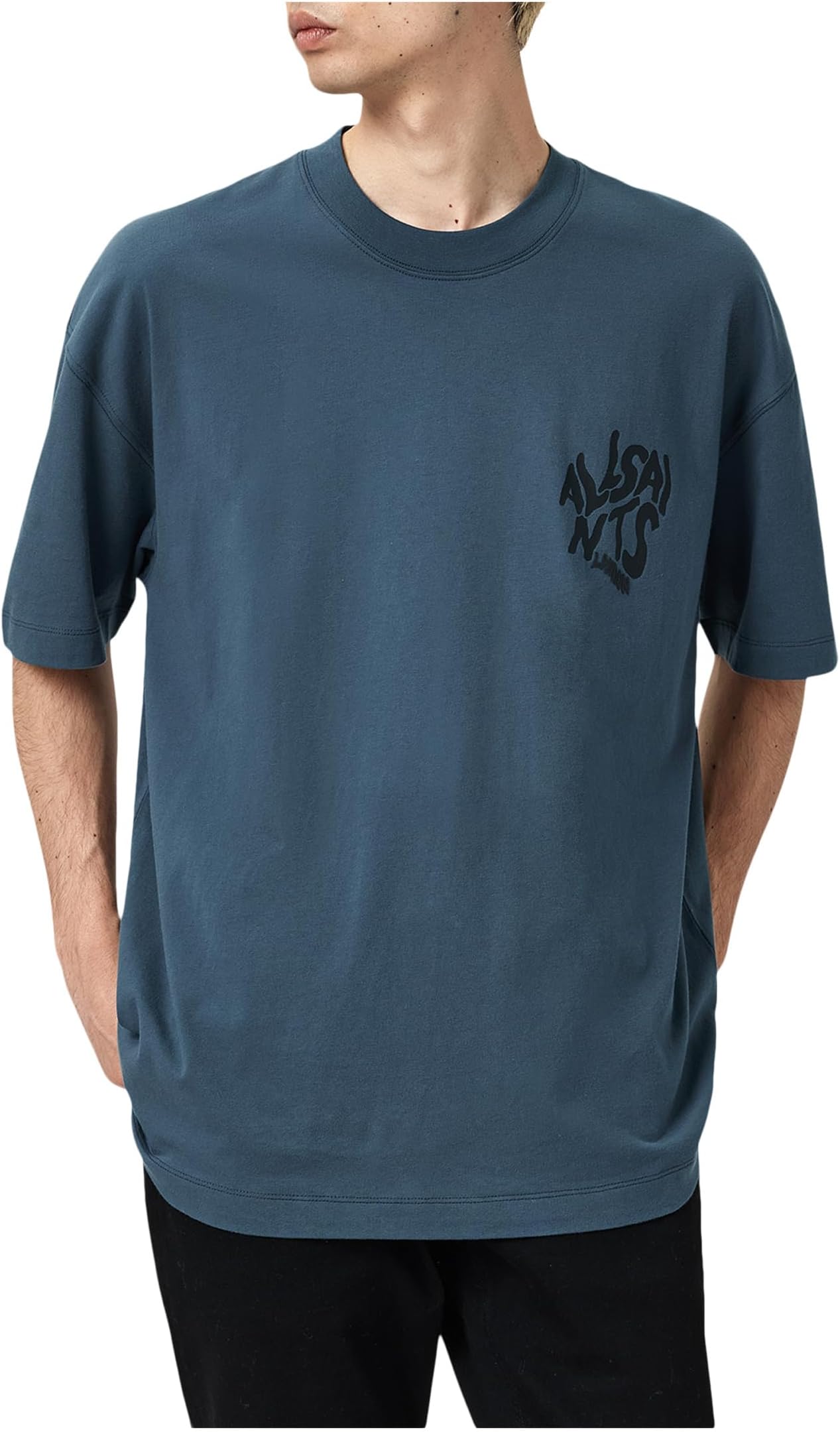 

Футболка AllSaints Orlando Short Sleeve Crew, цвет Sunil Blue