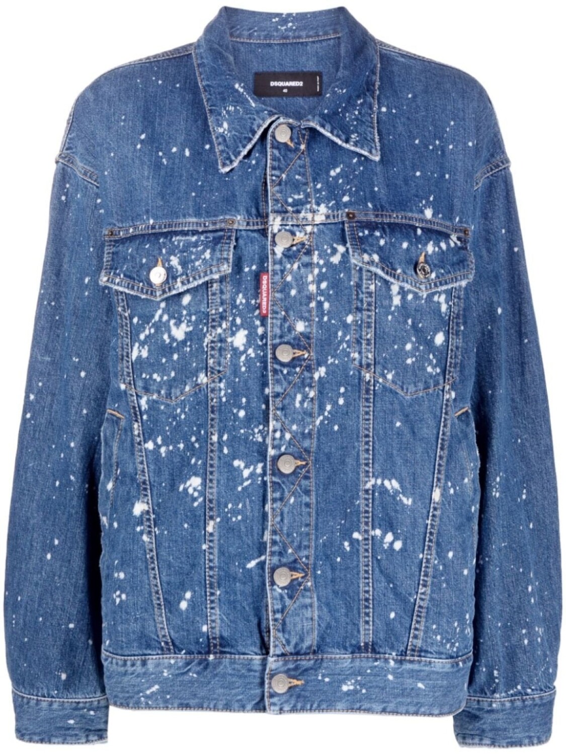 

Dsquared2 джинсовая куртка с эффектом разбрызганной краски, синий
