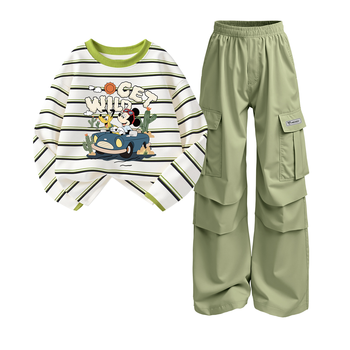 

Детская повседневная спортивная одежда Disney, белый/зеленый