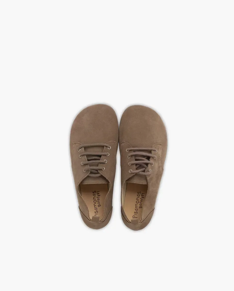 Детские туфли на шнурках и блухеры, блухеры на шнурках, barefoot, замша Pisamonas, светло-коричневый — фото 4