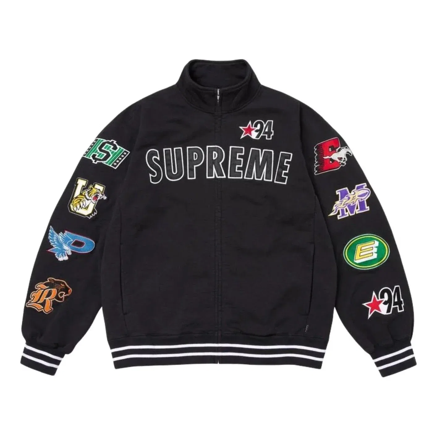 Толстовка-куртка Supreme SS26 Mascots на молнии, черная, SUP-SS26-126-BLK