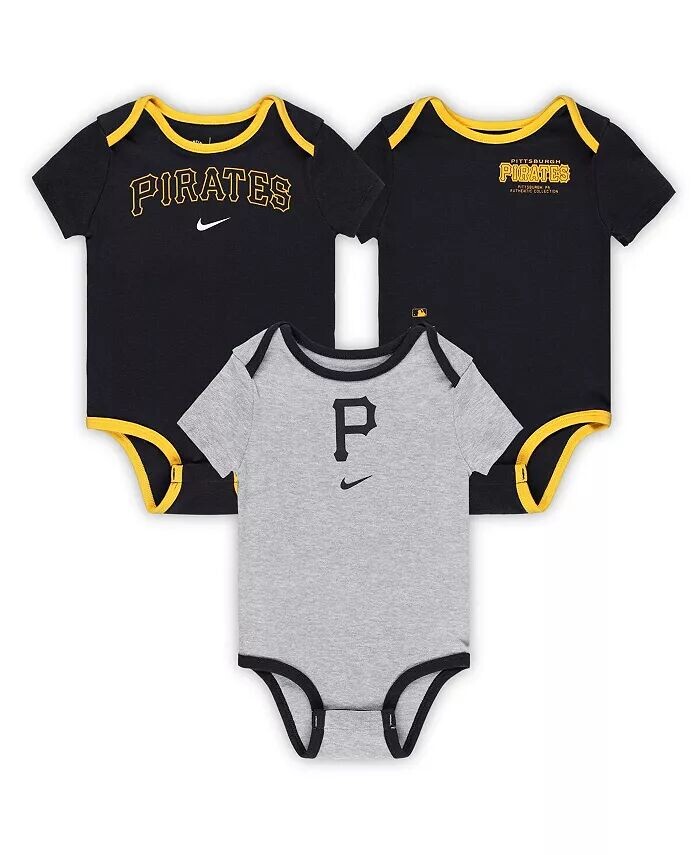 

Набор из трех боди Pittsburgh Pirates Authentic Collection для маленьких мальчиков и девочек Nike, черный