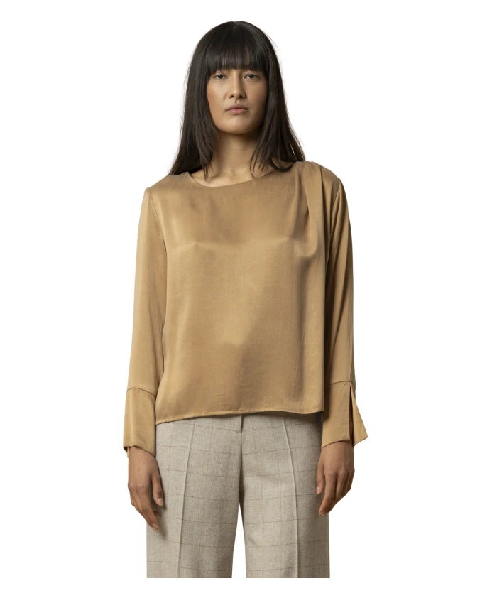 

Шелковистая гладкая блузка с длинными рукавами Kocca, коричневый